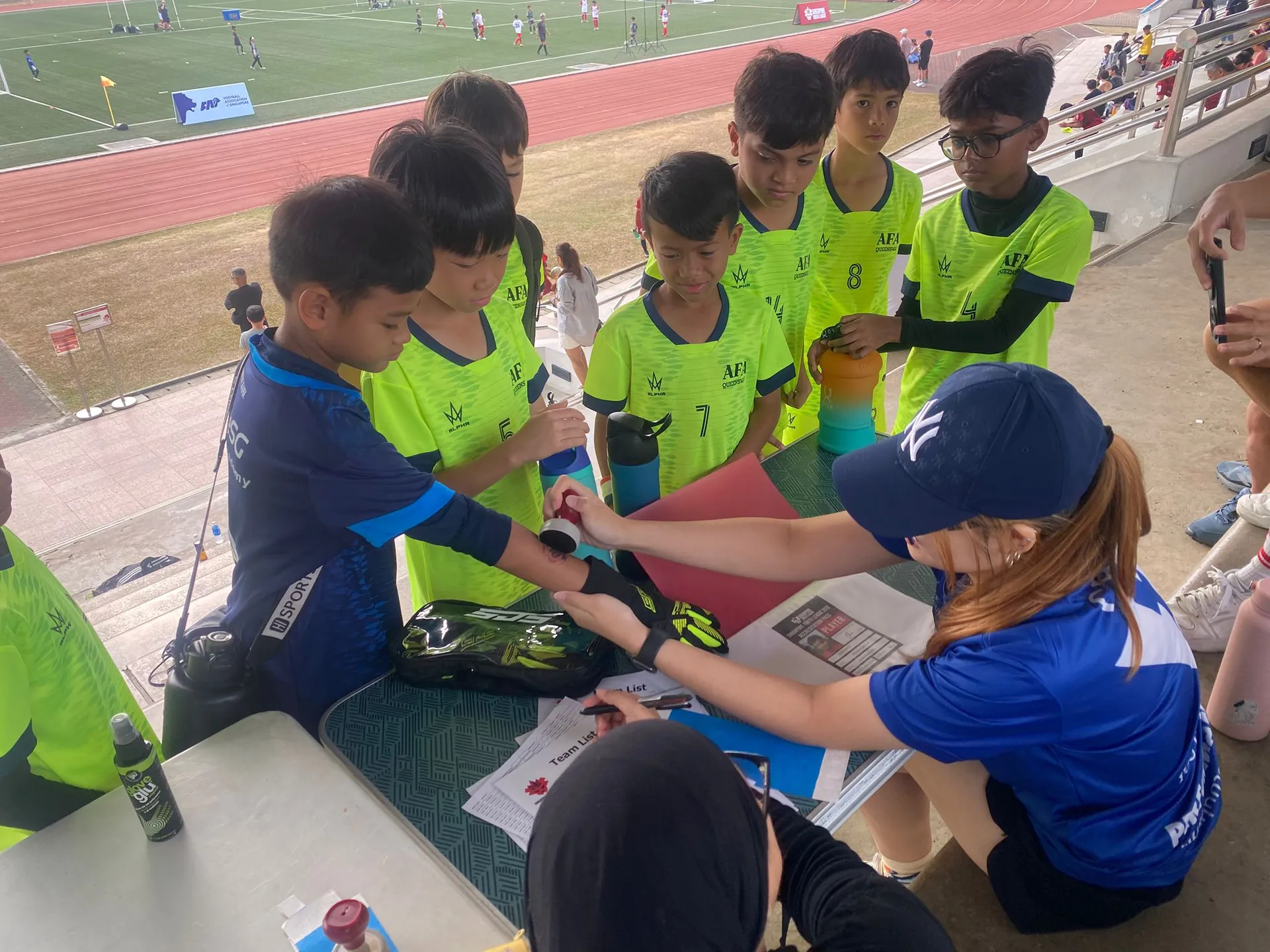 Youth football players at The ARK Sports Village